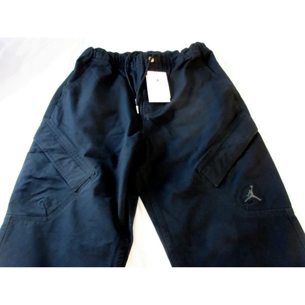 Jordan Men's MJ Chicago Cotton Cargo Casual Air Jordan Logo Pants Black NWT